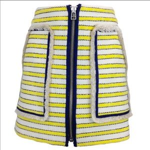 Veronica Beard Yellow and White Stripe Skirt